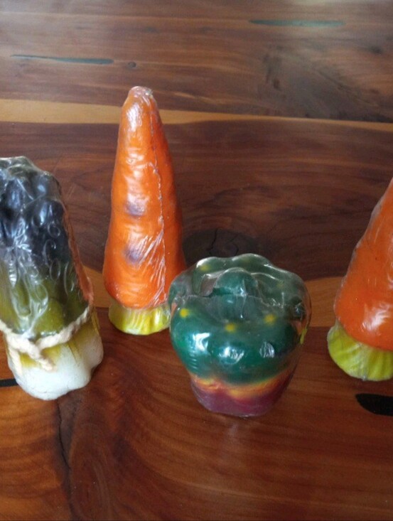 Other - Farmhouse CountryVegetable Carrot, Pepper, Asparagus Shaped Wax Candles 4 Pc Lot